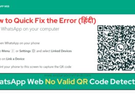 WhatsApp Web No Valid QR code detected